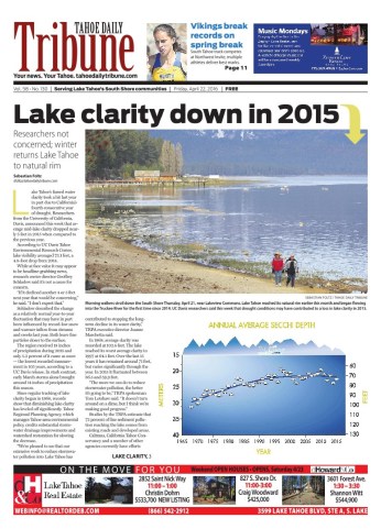 Tahoe Daily Tribune Lake cover
